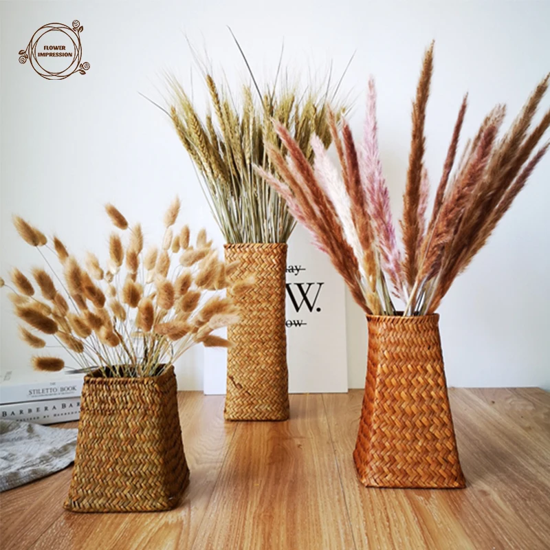 

Natural Dried Flowers Pampas Bouquets Wheat Spikes Bunny Tails Grass Boho Home Decor Table Decoration Accessories Wedding Decor