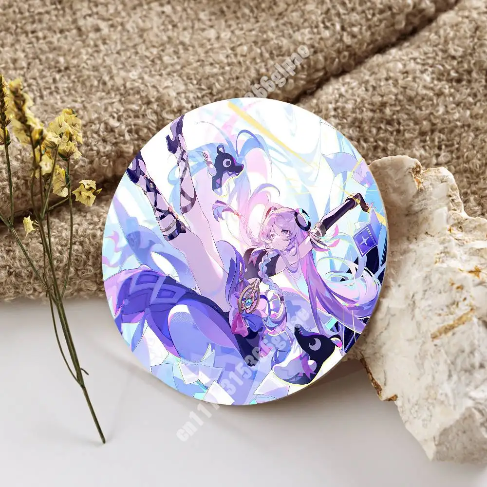 Genshin Impact Citlali Wooden Cup Mat Cappuccino Vodka Juice Water Coaster for Flower Shop 5