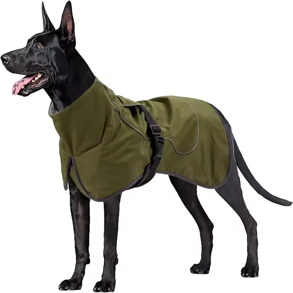 

Waterproof Winter Big Dog Clothes Adjustable Thickened Dog Vest Jacket Reflective Strip Design Pet Dog Coat Autumn Winter