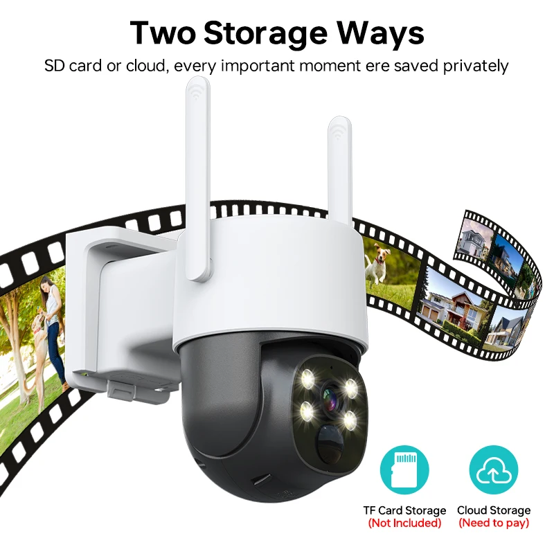 4MP Quad HD Solar WIFI Waterproof Night Vision PIR Human Detection PTZ Camera with Solar Panel