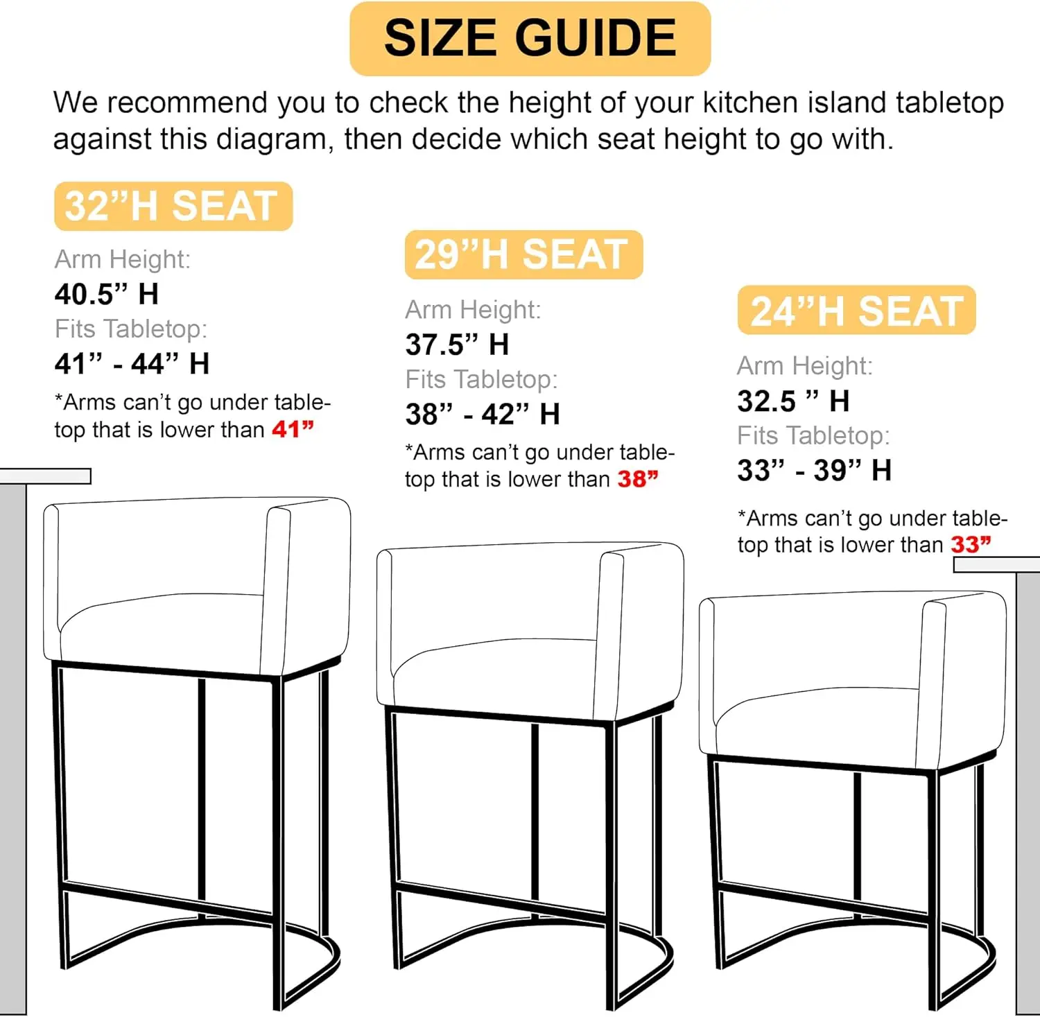 Ensemble de 3 tabourets de bar en lin crème contemporain de 24 pouces, comptoir en tissu