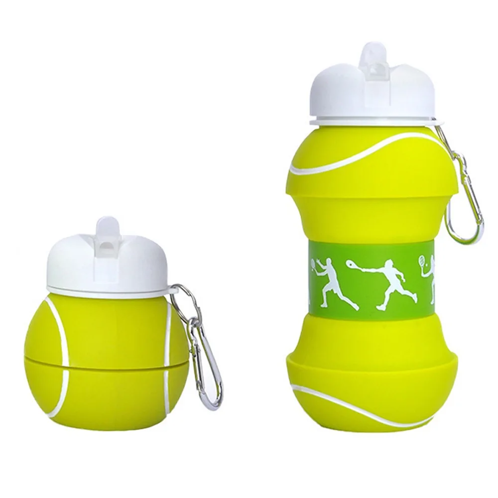 

550ml Capacity Silicone Collapsible Water Bottle Climbing Buckle Shockproof Portable Water Cup BPA-Free Space Saving