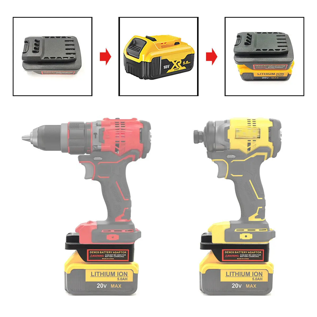 Adatpor for Stanley fatmax V20 tool SB202 SB204 SB206 work for dewalt  DCB200 18V 20V 54V 60V battery