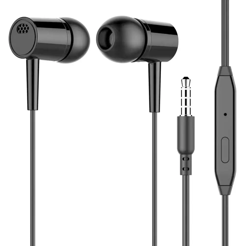 Fones de ouvido intra-auriculares com microfone, acessórios para fones de ouvido com fio, alta qualidade, N5H6, 2 cores opcionais, 3,5mm