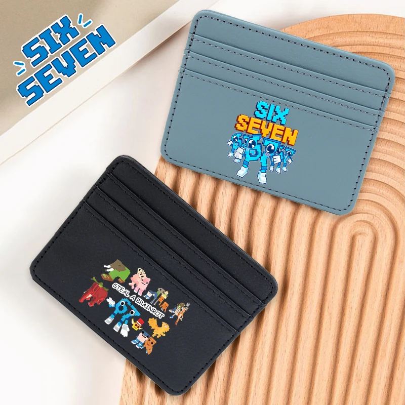 

Steal A Brainrot Cartoon Pu Leather Id Card Holder Bank Card Front Pocket Wallets Slim Man Women Games Paper Currency Coin Purse