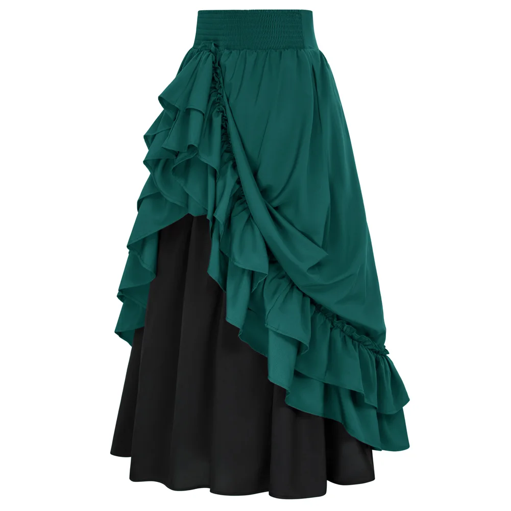 sd-women-victorian-skirt-high-waist-dual-layer-ruffled-hem-back-adjustable-maxi-skirt-vestido-feminino