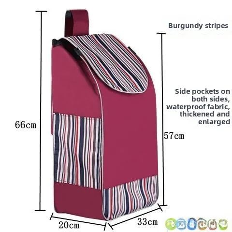 

Утолщенная водонепроницаемая сумка-тележка Oxford для небольших тележек с выдвижной ручкой, портативная сумка-тележка для покупок