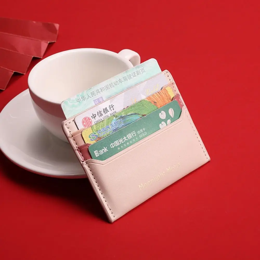 حافظة بطاقات عالمية متعددة الفتحات من جلد البولي يوريثان، حزمة معرف بسيطة، حافظة بطاقات عمل رفيعة للغاية للرجال والنساء #2