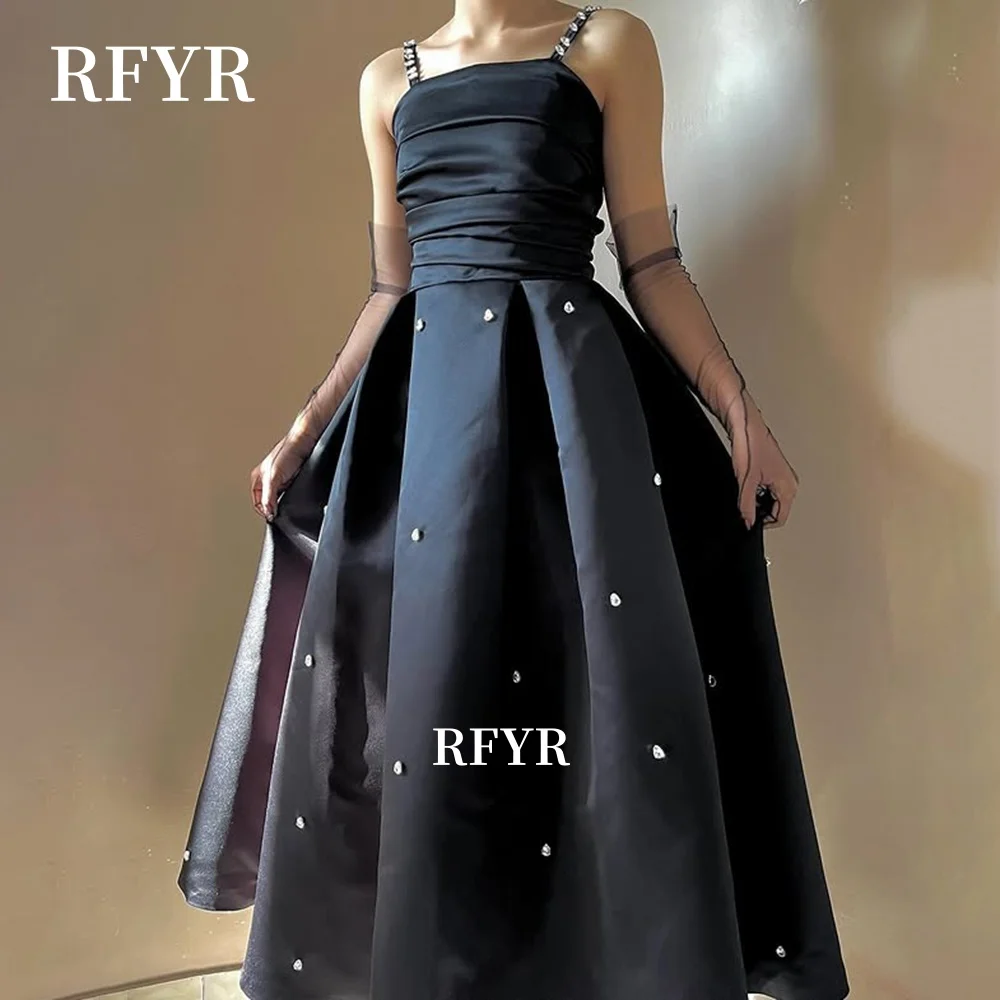

RFYR A Line Evening Dress Straps Prom Dress with Beads Celebrity Gala Dress for Women مناسبة رسمية Customized