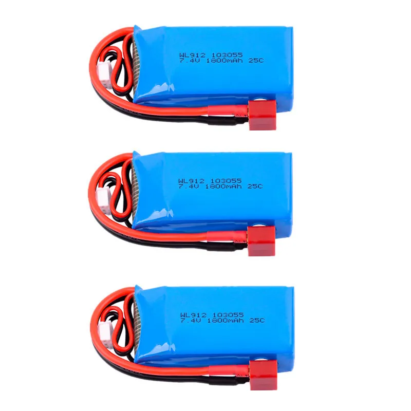 7.4V 1800MAH Lithiumbatterij 25C 2S Model Schip Batterij Geschikt Voor WL912 Afstandsbediening Schip Grote Capaciteit batterij
