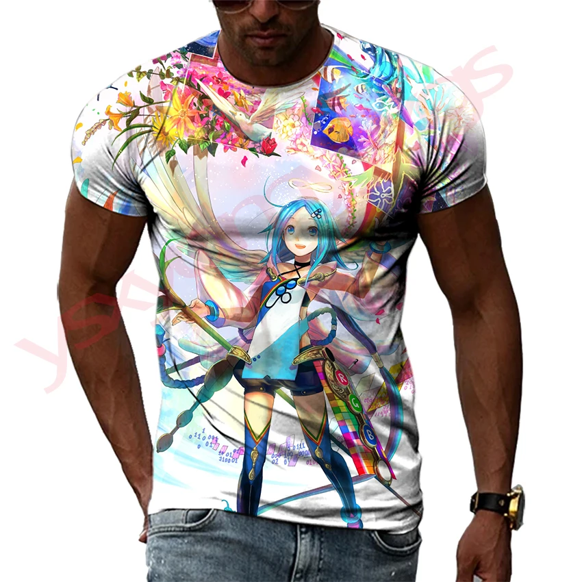 Summer  Quadratic Element Quick-Dry Men's T-shirt Hip Hop 3D Print Personality   Neck Short Sleeve  Fashion Clothes