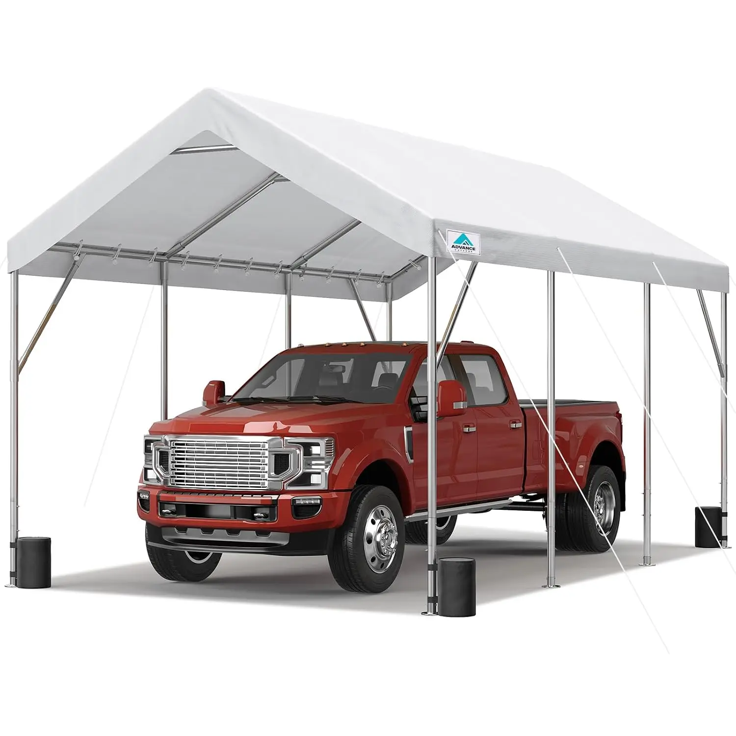 12x20 ft Heavy Duty Carport Potable Car Canopy Garage Party Tent Boat Shelter, Adjustable Height from 9.8 ft to 11.3 ft, White