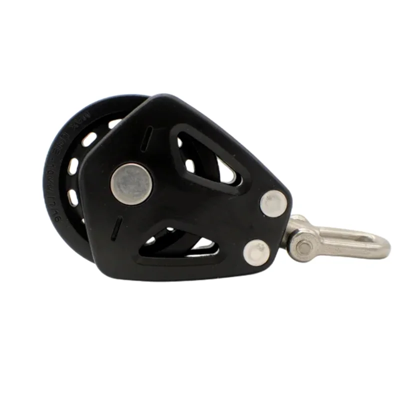 

High Quality High Load Sheave Block Universal-Head Single Pulley Swivel Shackle Sailboat Plain Bearing Block Rope Runner Accesso