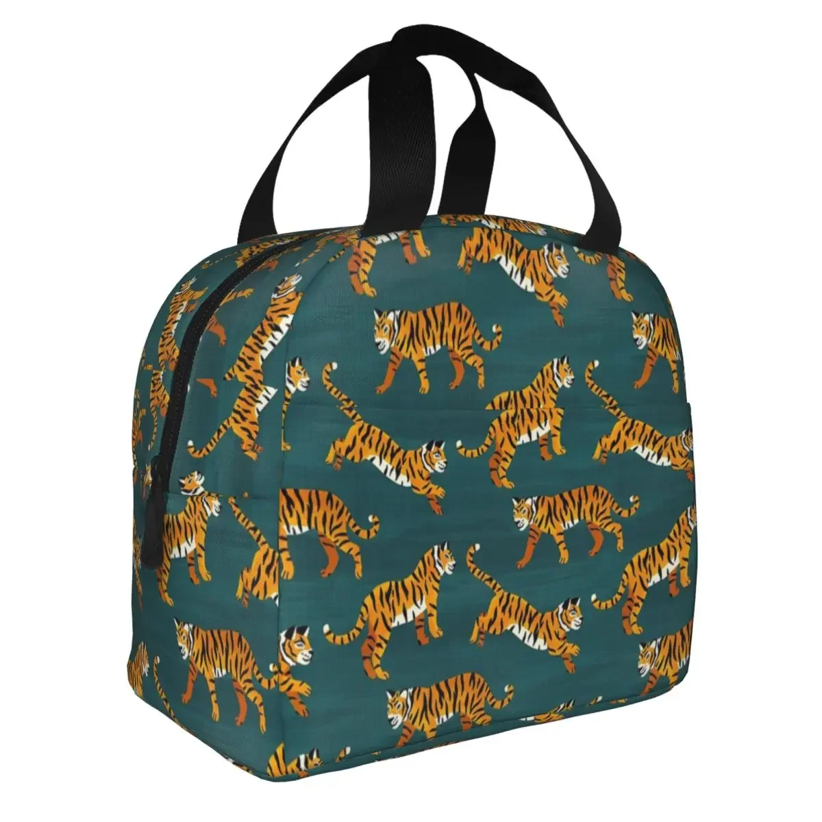 

Bengal Tigers Insulated Lunch Bag Large Animal Leopard Stripes Pattern Lunch Container Cooler Bag Tote Lunch Box College Travel