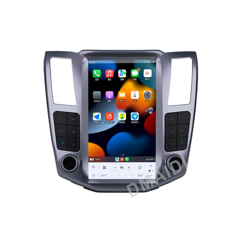 Qualcomm Tesla Radio mobil layar untuk Lexus RX RX300 RX330 RX350 RX400H 2004-2008 Android 11 pemutar Multimedia mobil Stereo