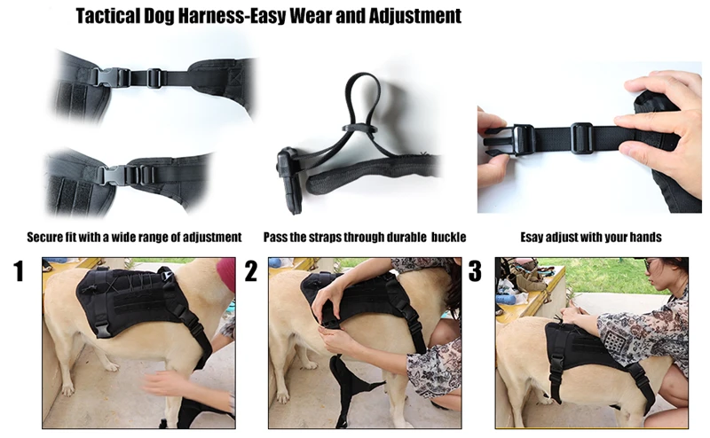 Taktische Militärweste für Haustiere, Outdoor-Trainingsweste, Hundegeschirr und Leine, Set mit Halsband für mittelgroße und große Hunde, Deutscher Schäferhund – Detail 22