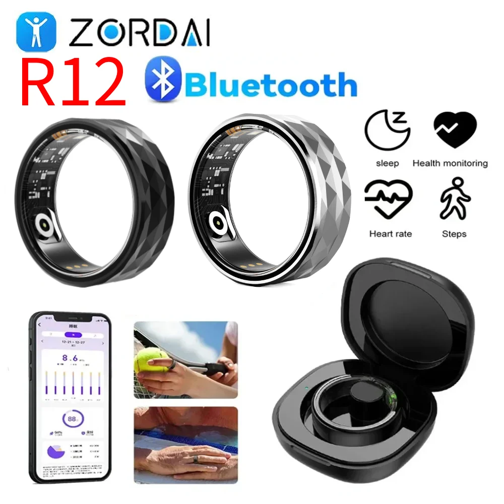 

Zordai R12 For XIAOMI Smart Ring New Men Heart Rate Blood Oxygen Health Tracker Ring Exercise Records Calorie Multi Sports Mode