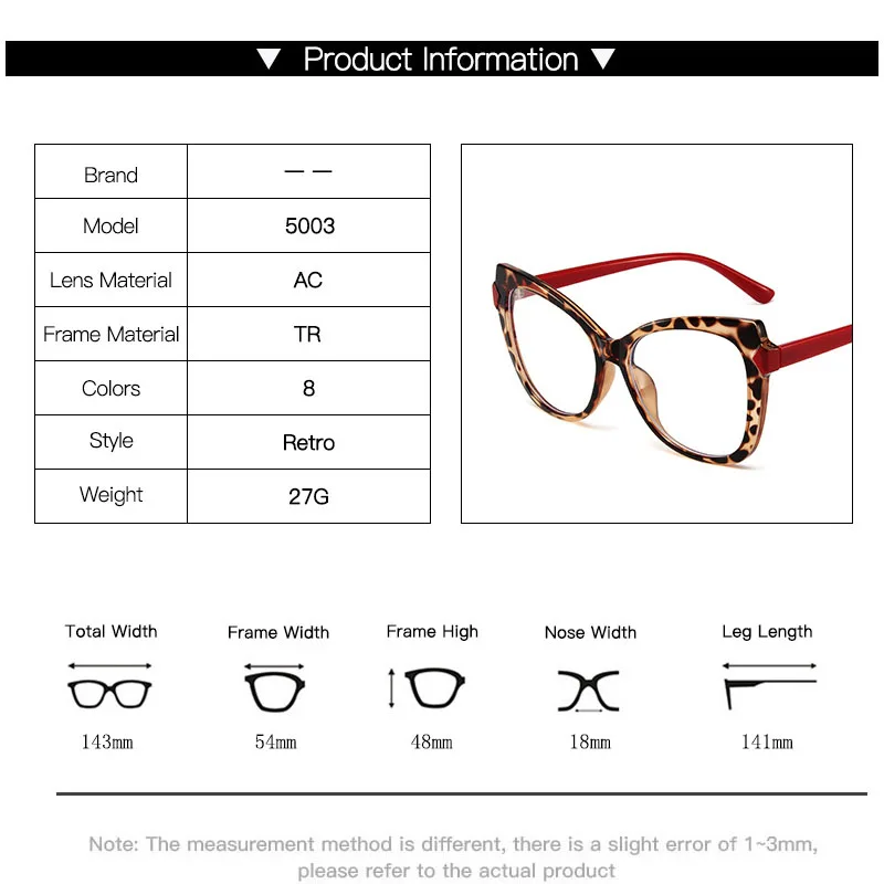 Retro Leopard Square Photochromic Myopia Glasses Women Fashion Tr90 Computer Eyeglasses With Diopters 0 -0.5 -1.75 -4.5 -6.0