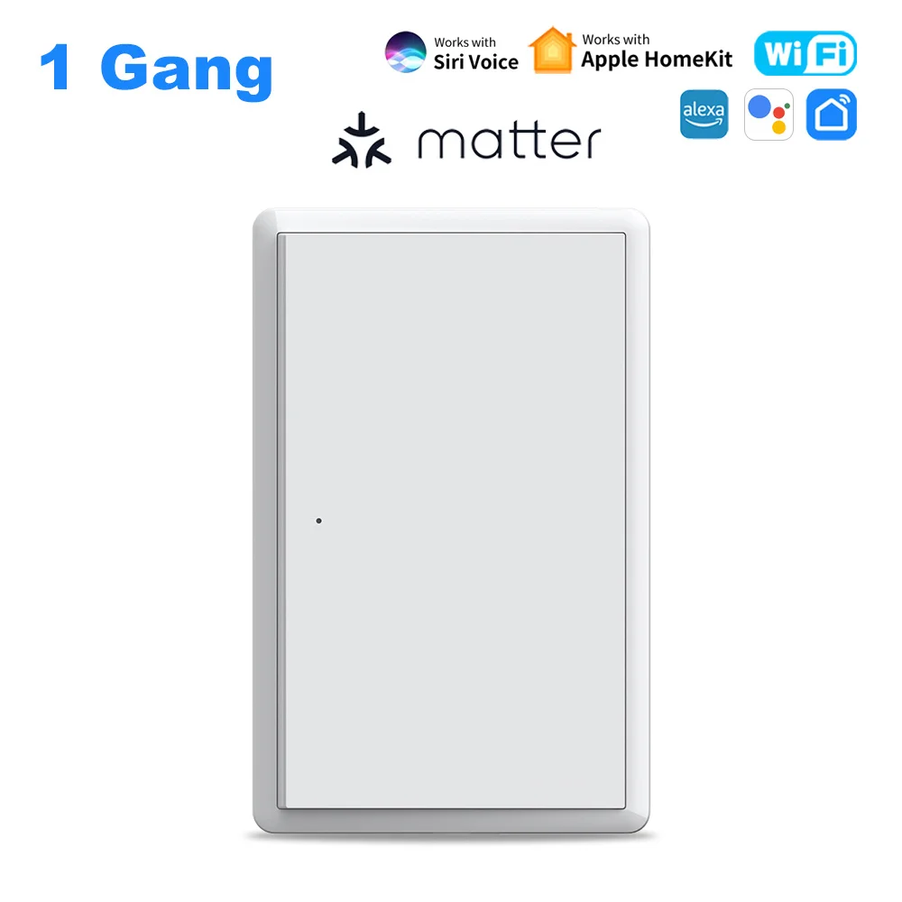 Manhot Matter-Joli d'éclairage mural intelligent WiFi, 1 gang, 2 gangs, 3 gangs, 4 gangs, fil Melon 