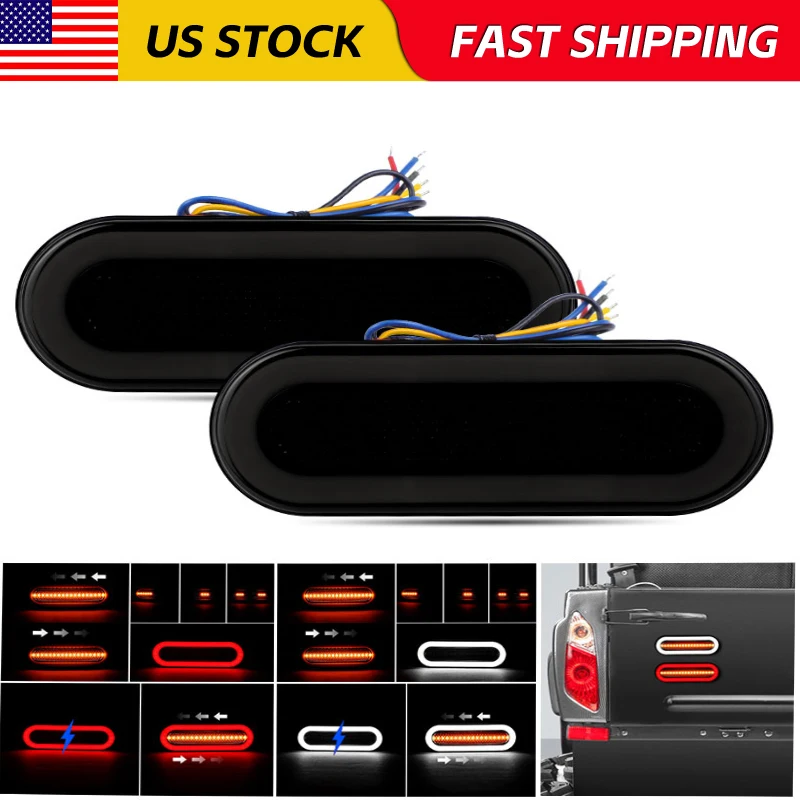 

68led 3 in 1 Motorcycle LED Tail Light Rear Brake Stop Lamp Sequential Halo Turn Signal Indicator DRL For ATV UTV Truck Yamaha