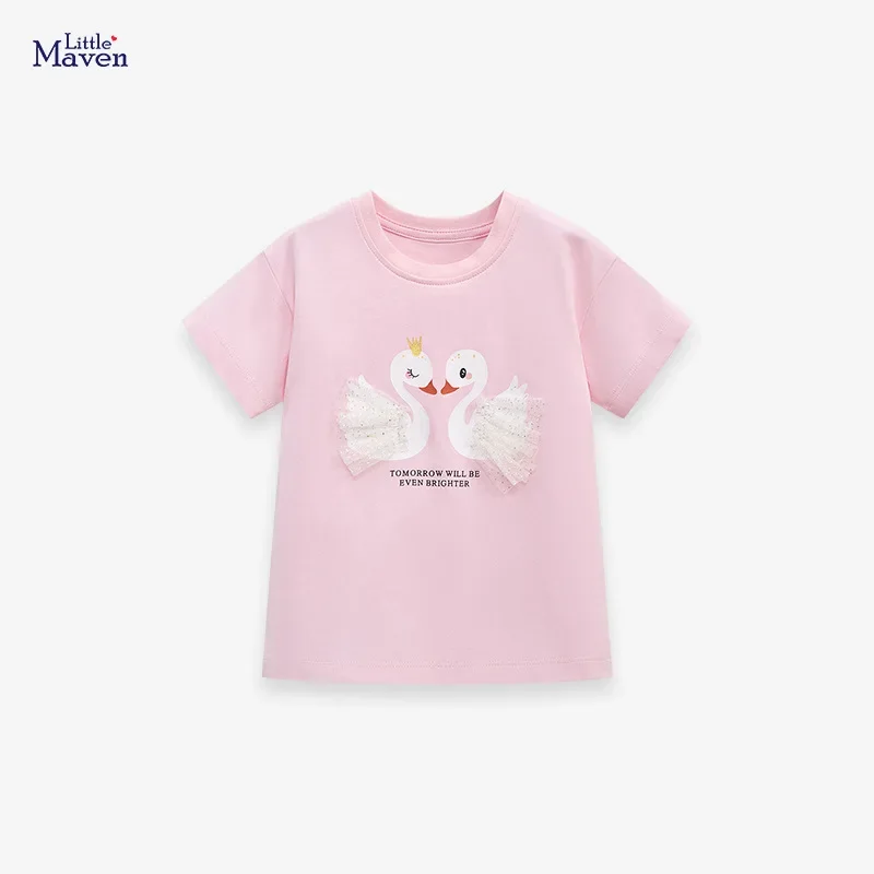 Girls cotton tops summer new children's short-sleeved T-shirt cute girls T-shirt one piece  girls clothes