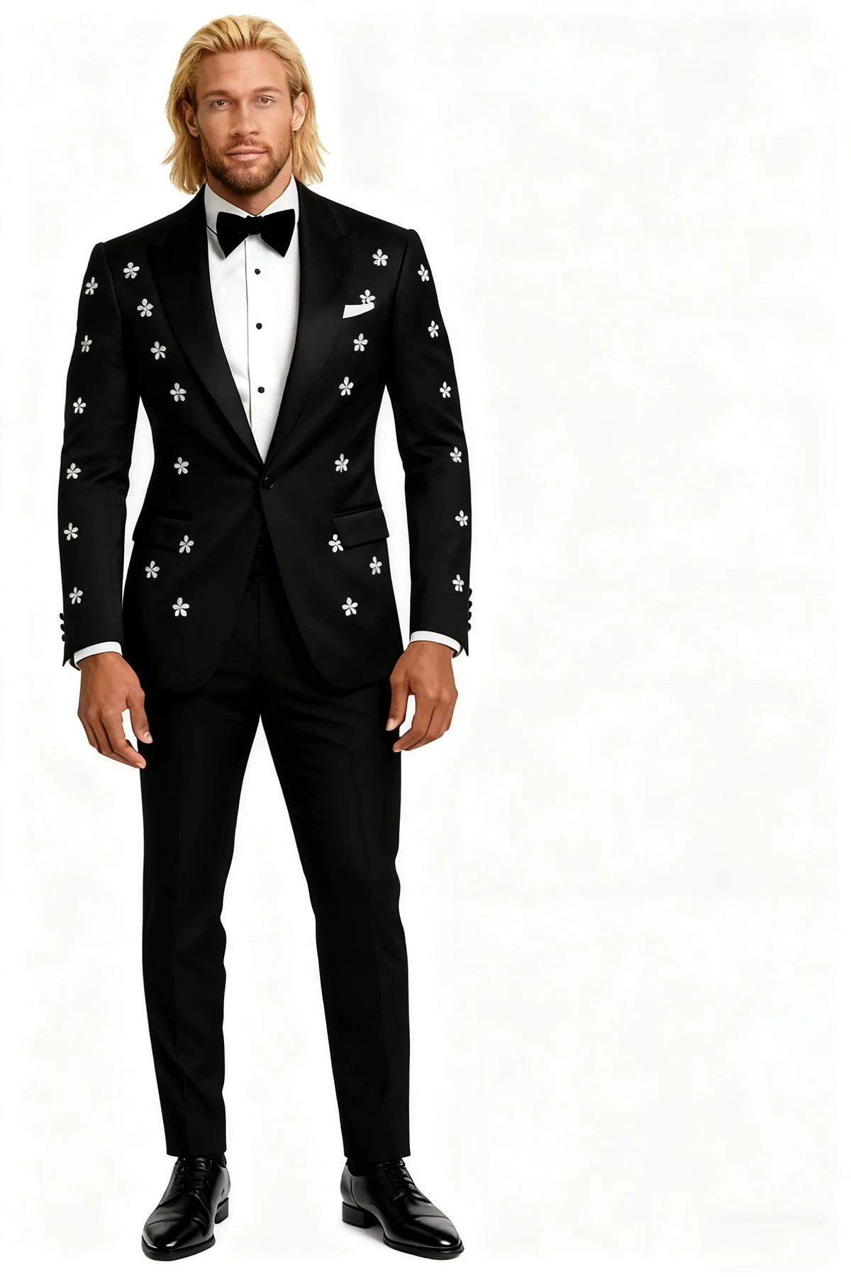 Abiti da sposo con perline di cristallo 2 pezzi Abiti da uomo formali taglie forti Blazer e pantaloni Abiti da ballo per feste serali personalizzati