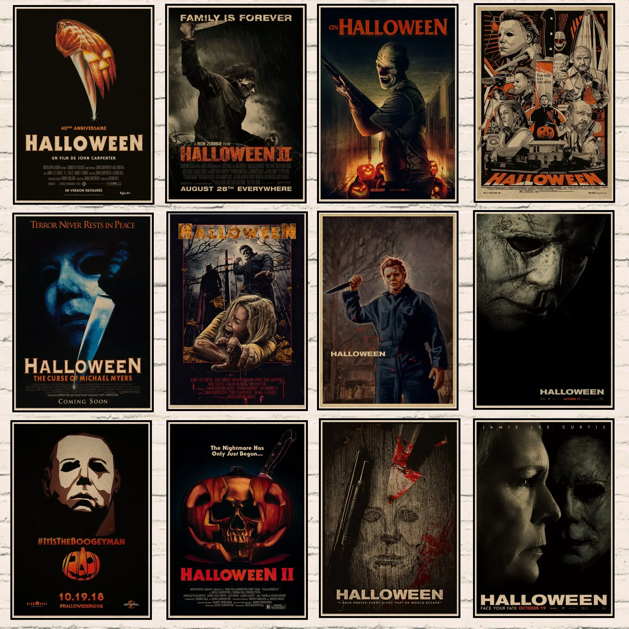 هدية الهالوين مايكل مايرز فيلم رعب كلاسيكي، طباعة ملصق قماش فني لديكور غرفة المعيشة، صورة جدار المنزل