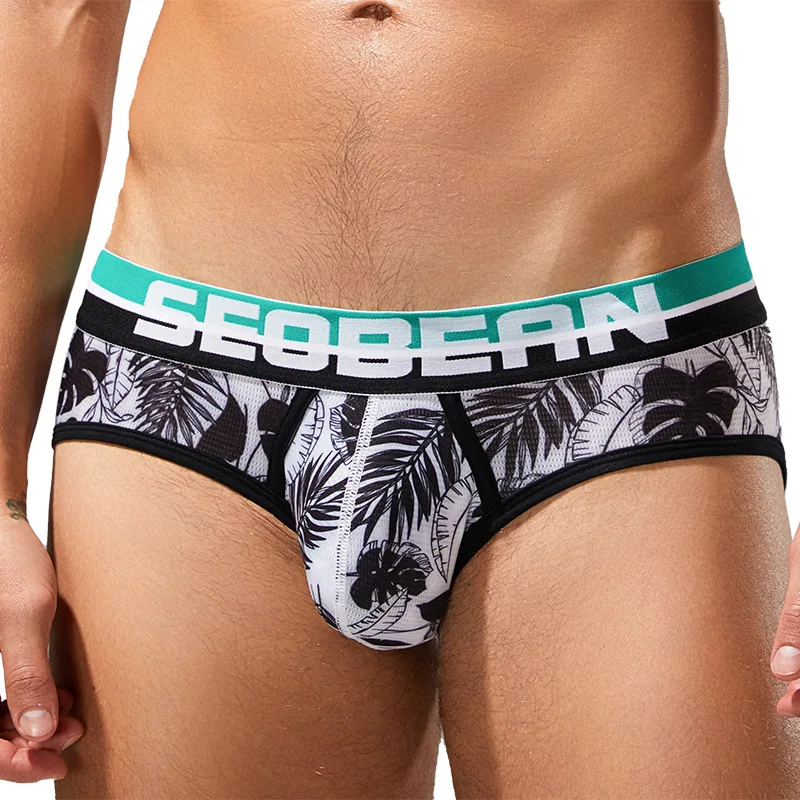 SEOBEAN Hibin men's underwear comfortable breathable mesh briefs fashion trendy men's convex men's briefs