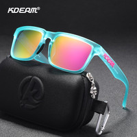 KDEAM Men's Polarized Sunglasses Square Casual Outdoor Sports Sun Glasses Women Unisex Sunglass For Couple With Hard Case