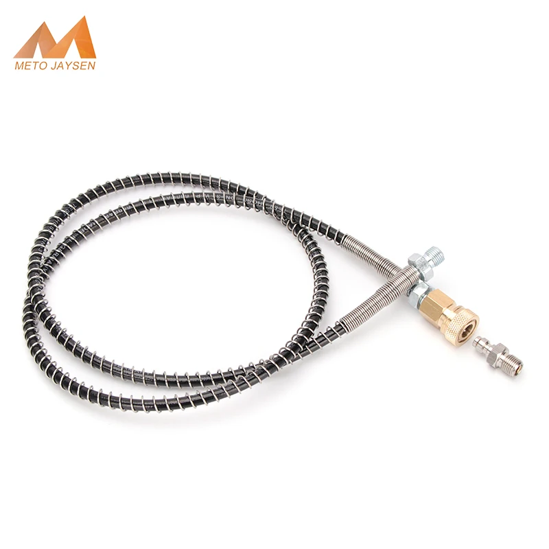 100cm Long High Pressure Pneumatics Pump Air Refilling Nylon Hose M10x1 Thread with M10x1 Thread Quick Disconnect 40Mpa 6000psi