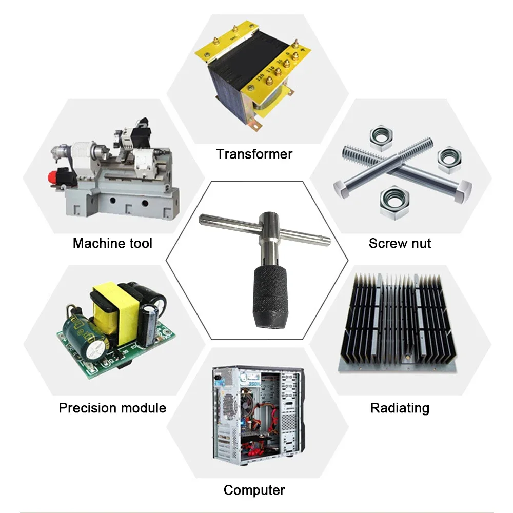 3-6mm T-shaped Tap Wrench 5pc Hand Tap M3-M8 Tapping Screwdriver Wrench Thread Tapping Hand Tool Set Tap handle Germany  tip tap