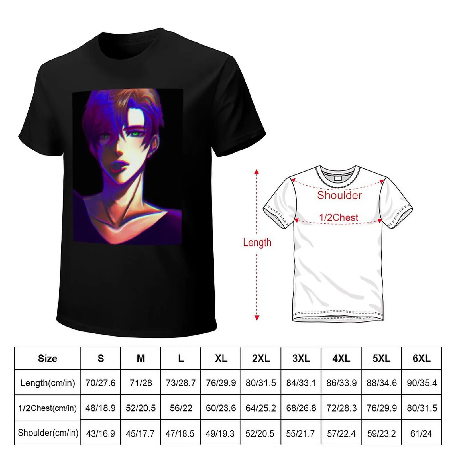 Cynosure - anime OC art by A.E. Baker T-shirt customizeds tops shirts graphic tees sweat t shirts men