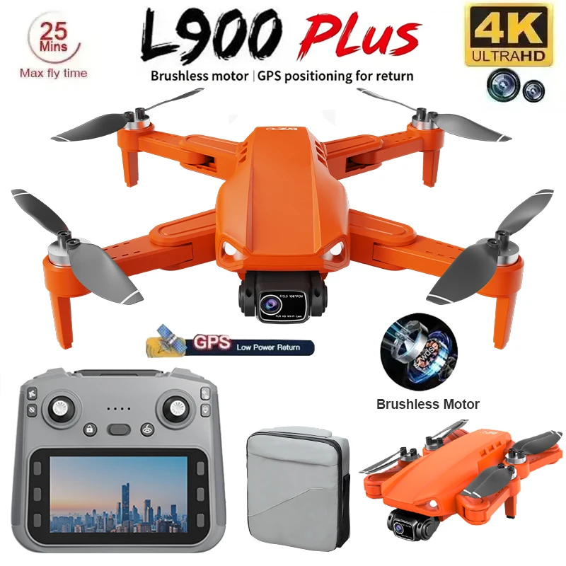 Drone L900 Plus 4K Professional 5G GPS HD Dual Camera Photography Brushless With Screen Remote Control Foldable Quadcopter Toys