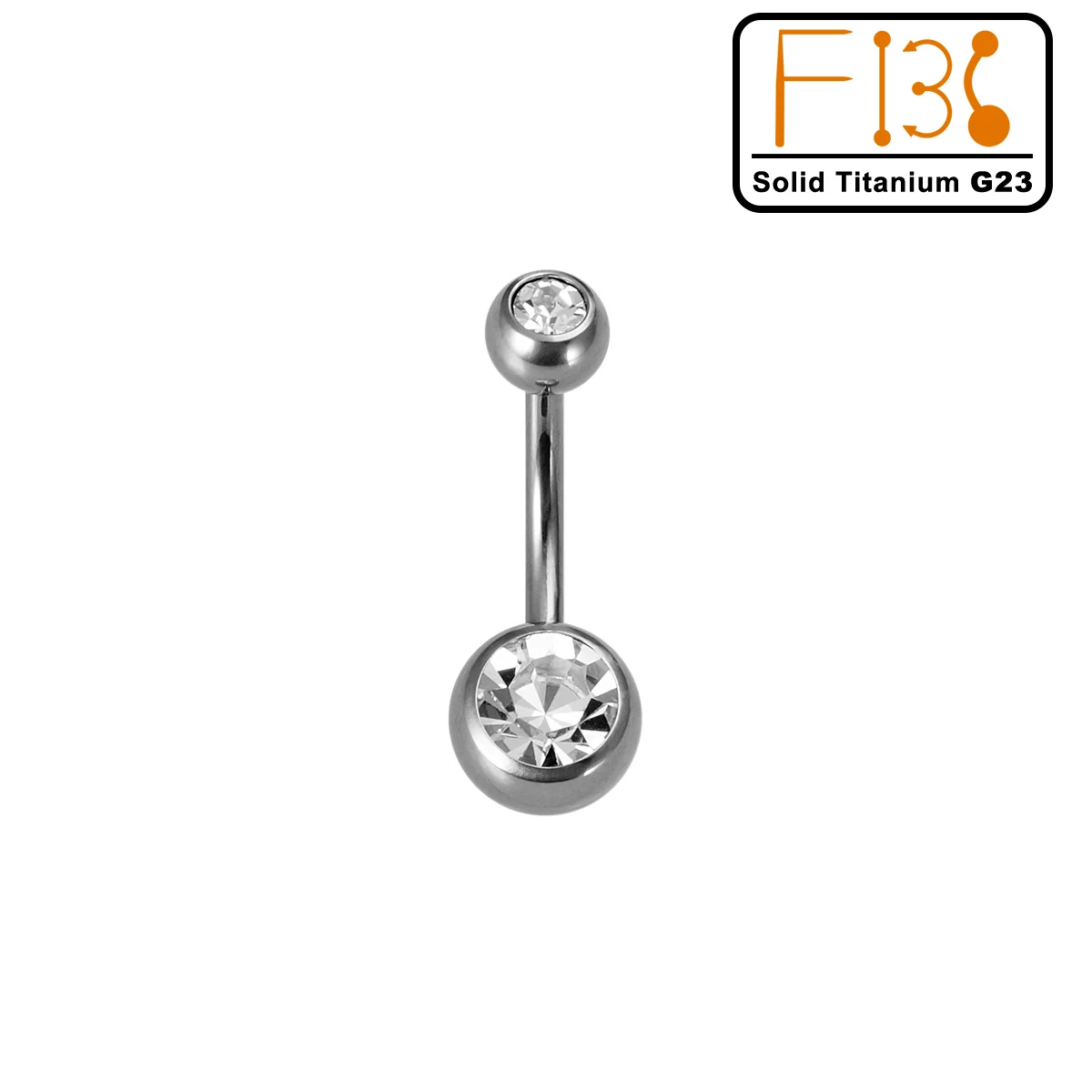 F136 Solid Titanium G23 Belly Button Ring with Heart