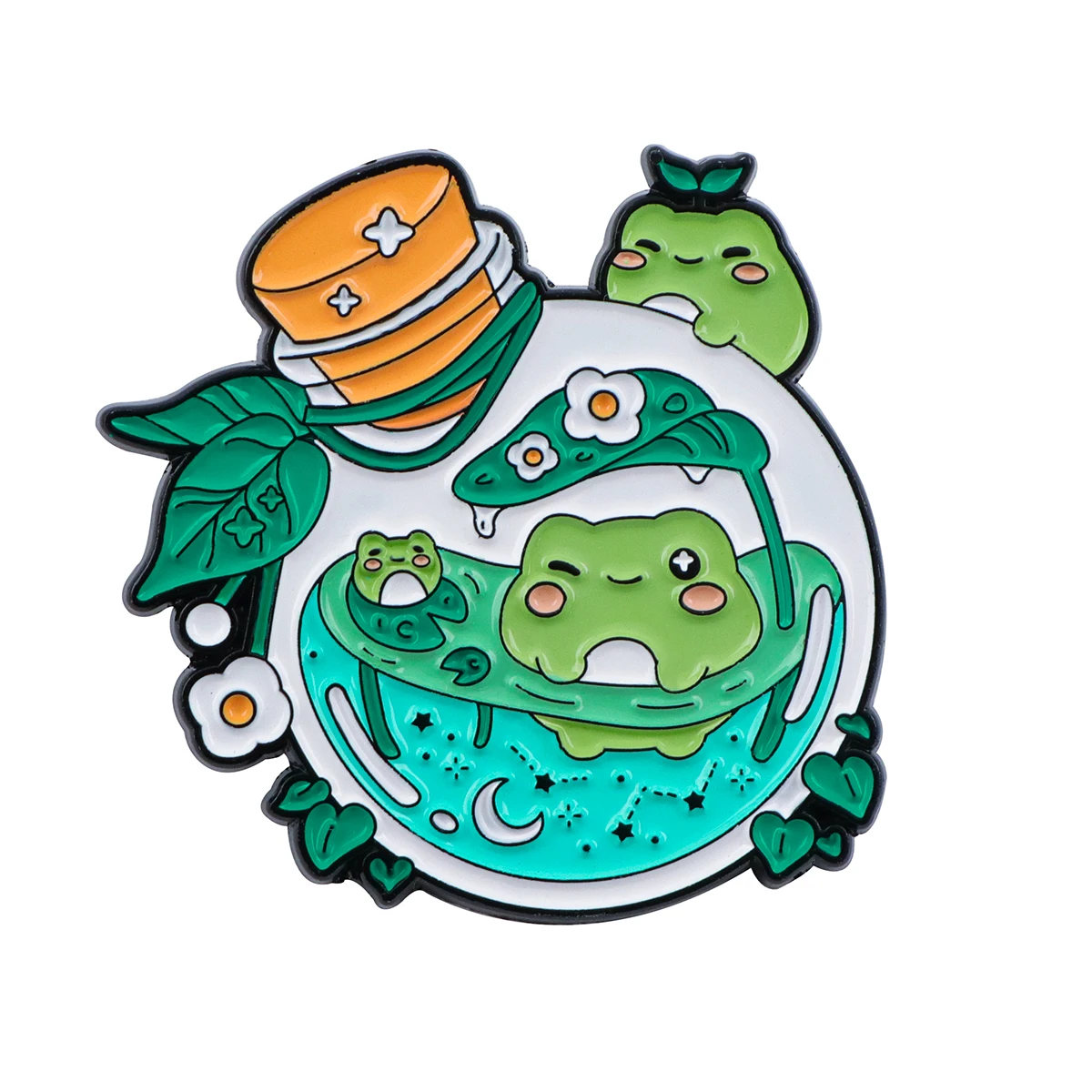 Cute Frog Enamel Pin Funny Brooch for Accessories