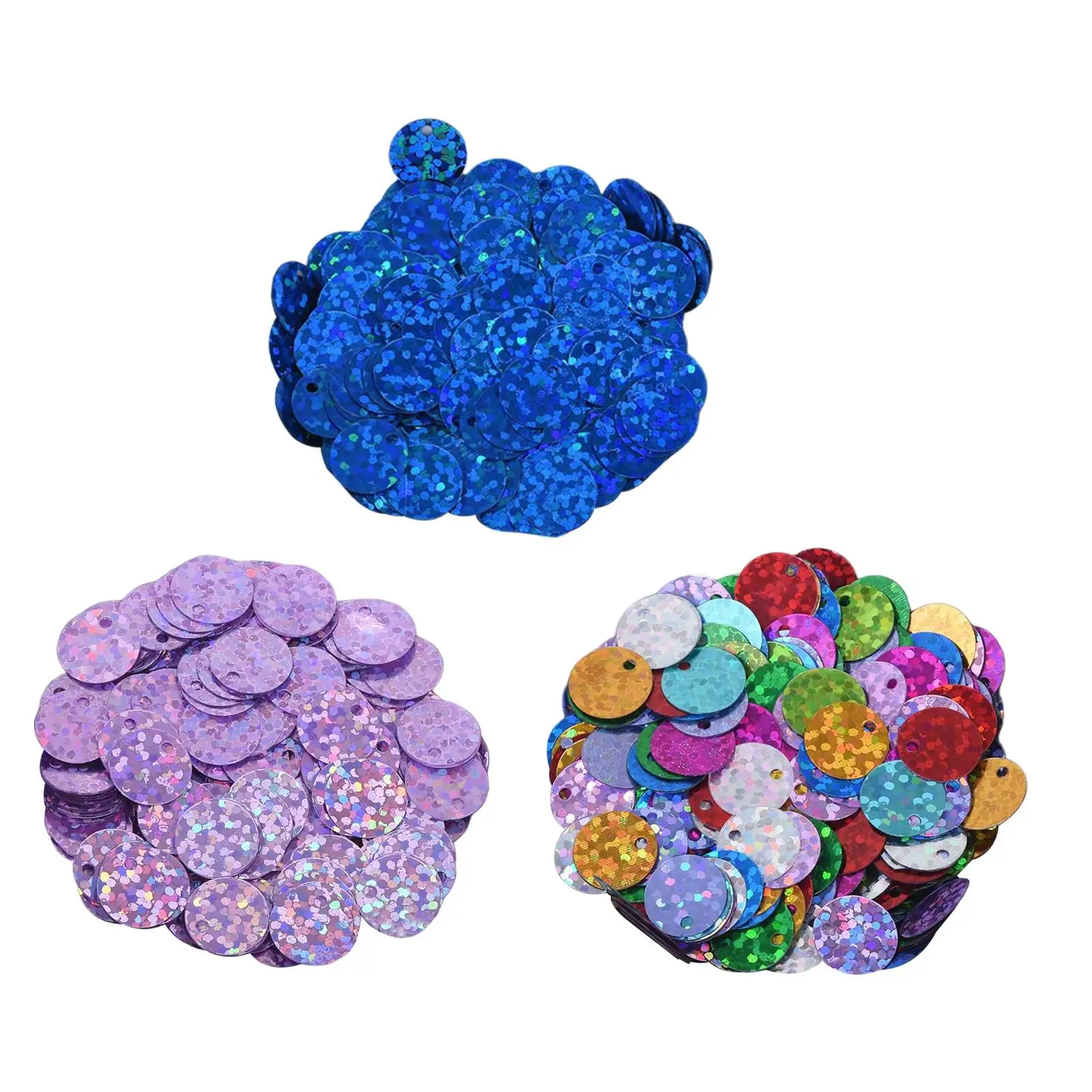 300x 10mm Flat Round Loose Sequins Sequin Paillettes for Sewing with Hole for DIY Headdress Scrapbooking Garment Embroidery