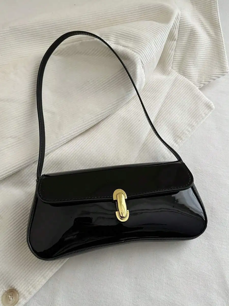 

Women's Retro Faux Leather Flap Underarm Shoulder Bag, Suitable For Dates, Outings, Parties And Other Occasions