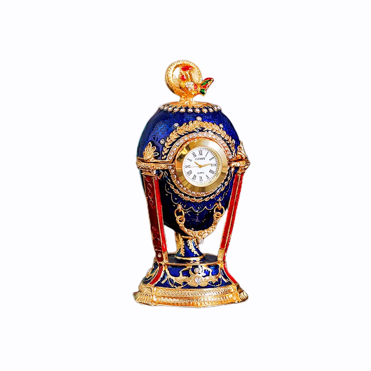 QIFU New Arrive Russian Cockerel Egg with Watch for Home Decor