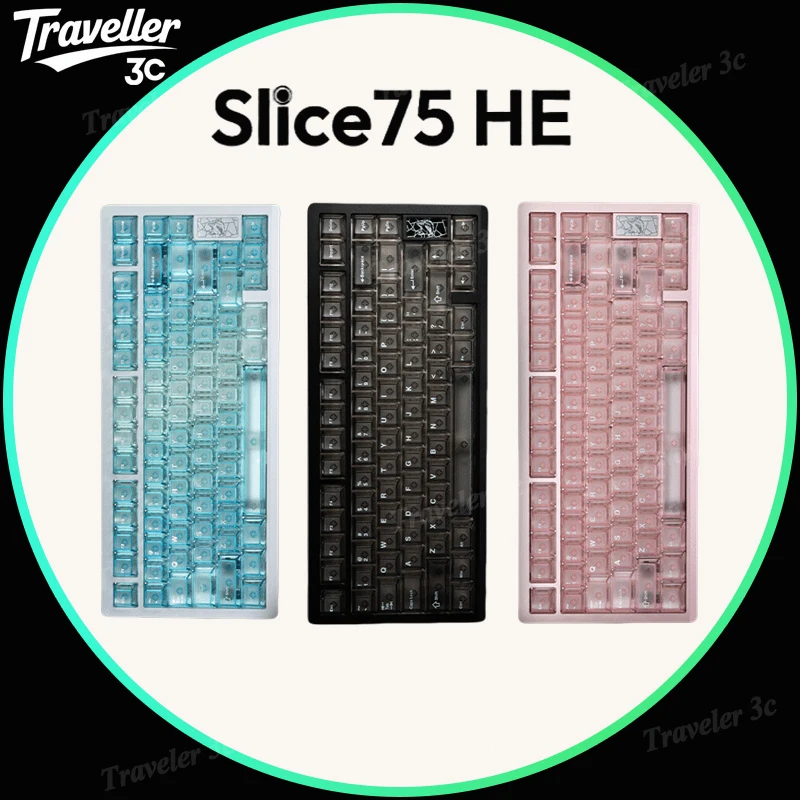 

NDNH Slice75 HE индивидуальный магнитный переключатель игровая клавиатура прокладка с горячей заменой 8K RT0.005MM RGB свет клавиатура из алюминиевого сплава ПК