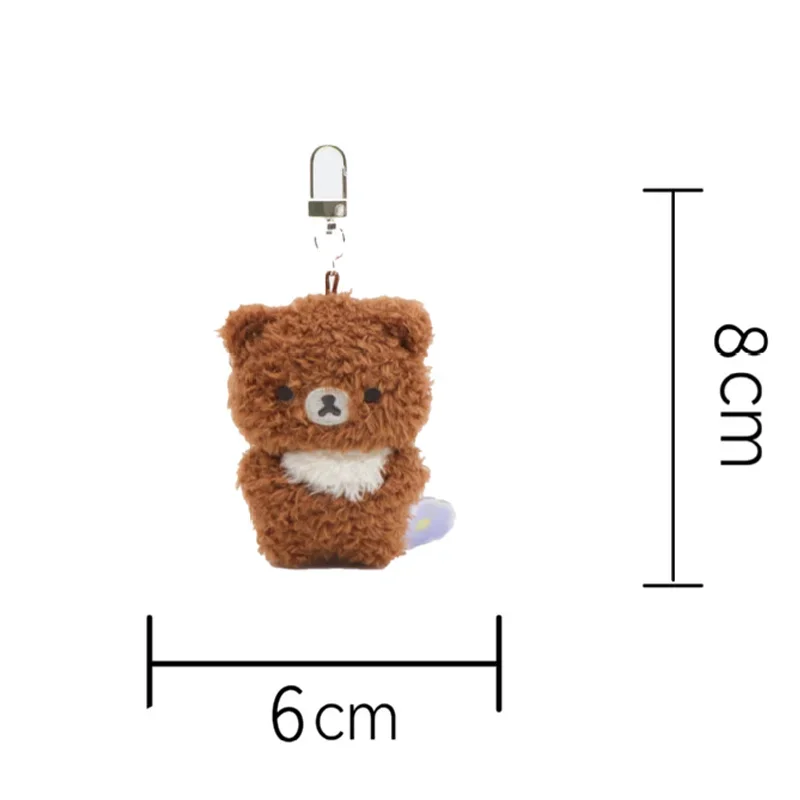LLavero de peluche esponjoso de oso Rilakkuma, serie de flores de primavera, bonito abalorio para bolso Kawaii para mochila, bolso, regalo de decoración