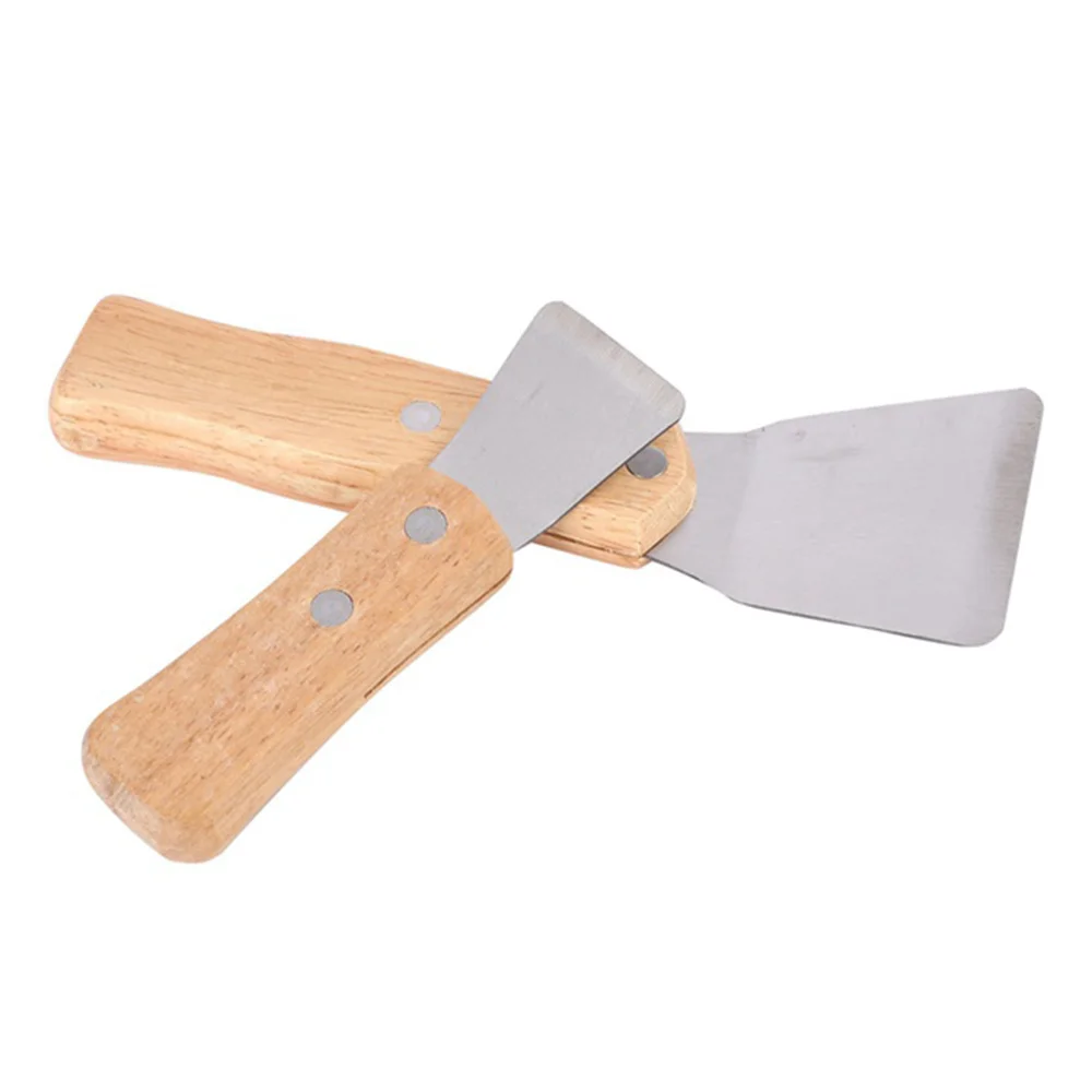 1Pcs Ceiling Install Spatula Scoop with Wooden Handle Stretch Ceiling Film Shovel Accessories for Welding Harpoon, Large Vogue