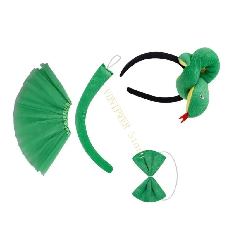 Accessoire tenue serpent d'Halloween avec bandeau bande coule
