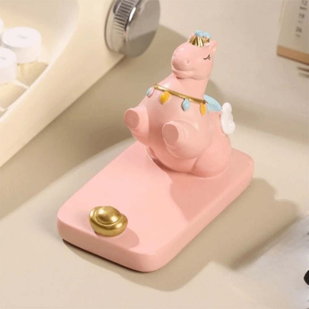 

Horse Mascot Zodiac Pony Phone Holder Resin Small Ornament Mobile Phone Stand Horse Year Good Luck Cell Phone Bracket