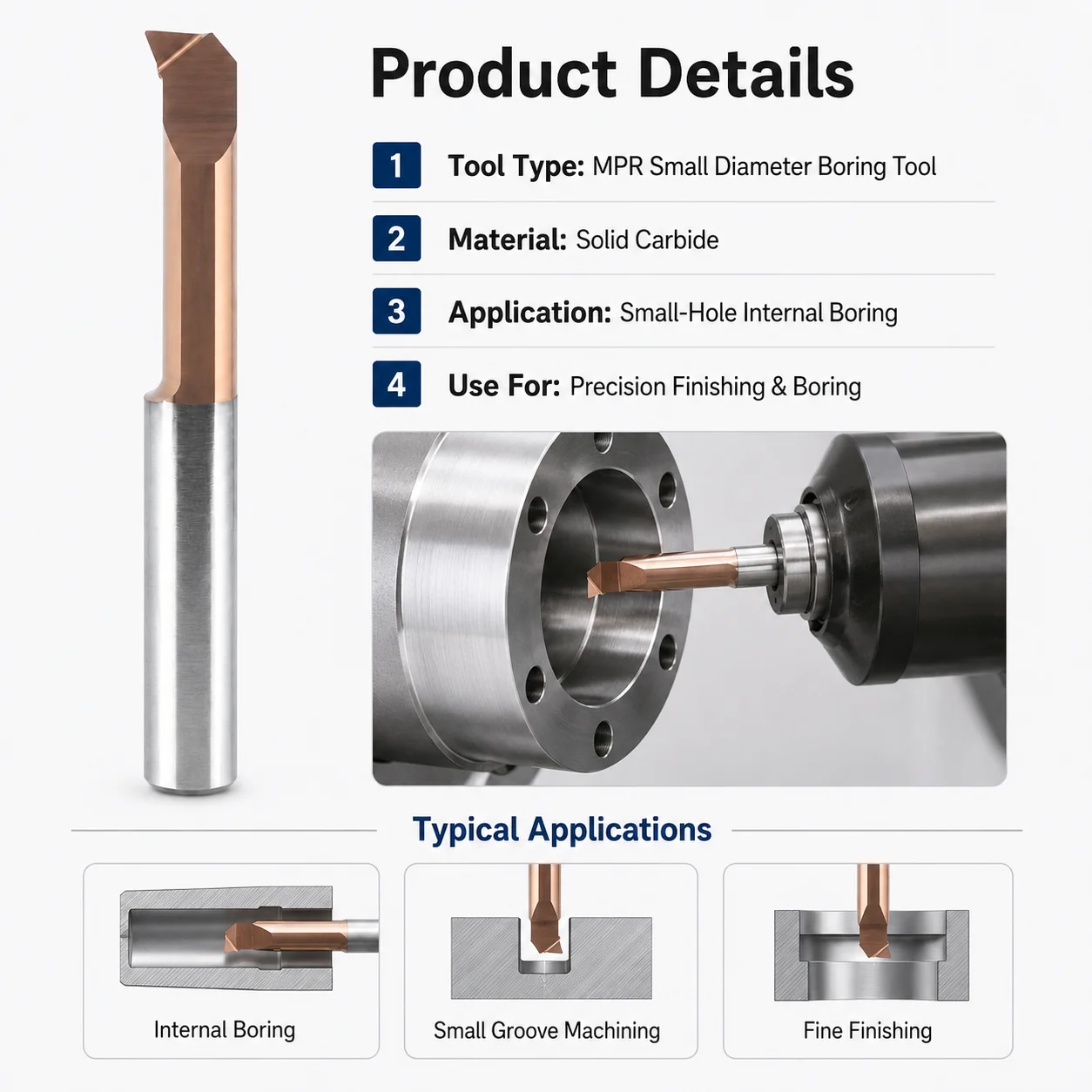 MPR MPR2R0.15 L10 MPR3R0.2 L15 MPR4R0.2 MPR5R0.2 L22 MPR6R0.2 Nutenfräswerkzeuge aus Vollhartmetall für kleine Bohrungen CNC-Drehmaschinenfräser – Detail 4