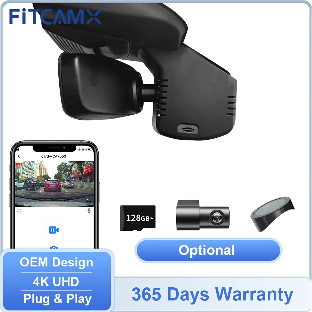 4K Dashcam for Alhambra 711 2016 - 2021, FITCAMX Car Camera for Seat Cupra Leon 2013 - 2026, Has WIFI APP Vehicle Recorder