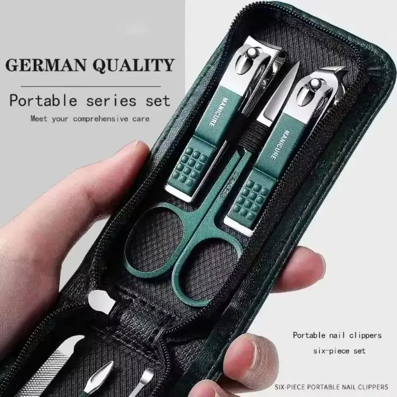 6Pcs High End Nail Scissors Set Mens Womens Household Portable Manicure Nail Clippers Beauty Tools