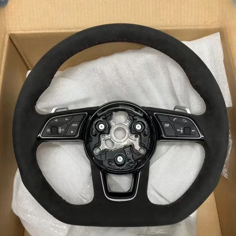 

With Heating For Audi A1 A4 A5 A6 A7 A8 S8 Q3 Q5 Q7 TT R8 Steering Wheel Flat Bottom Suede Steering Wheel Campaign Assembly