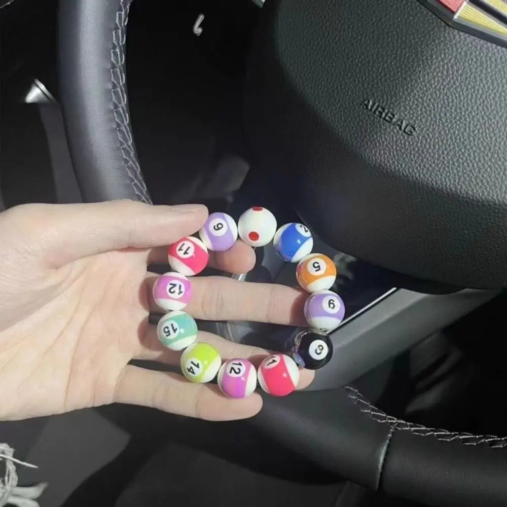 New Plastic Billiards Bracelet Creative Trendy Jewelry Couple Bracelet Wear Resistant DIY Chinese Eight Ball