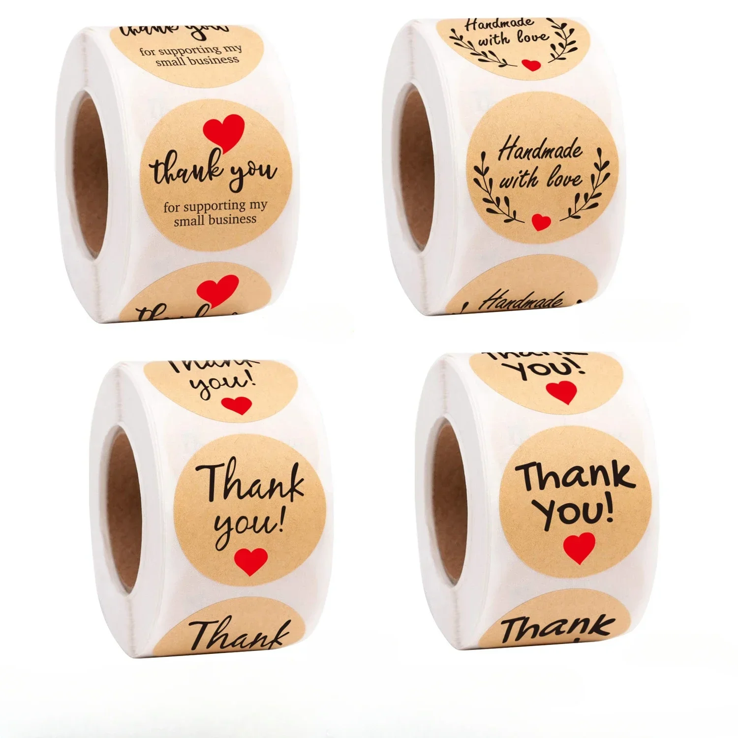 Thank You Stickers Handmade with Love Sticker For Seal Labels Round Floral Wedding Gift Stickers Handicraft Envelope