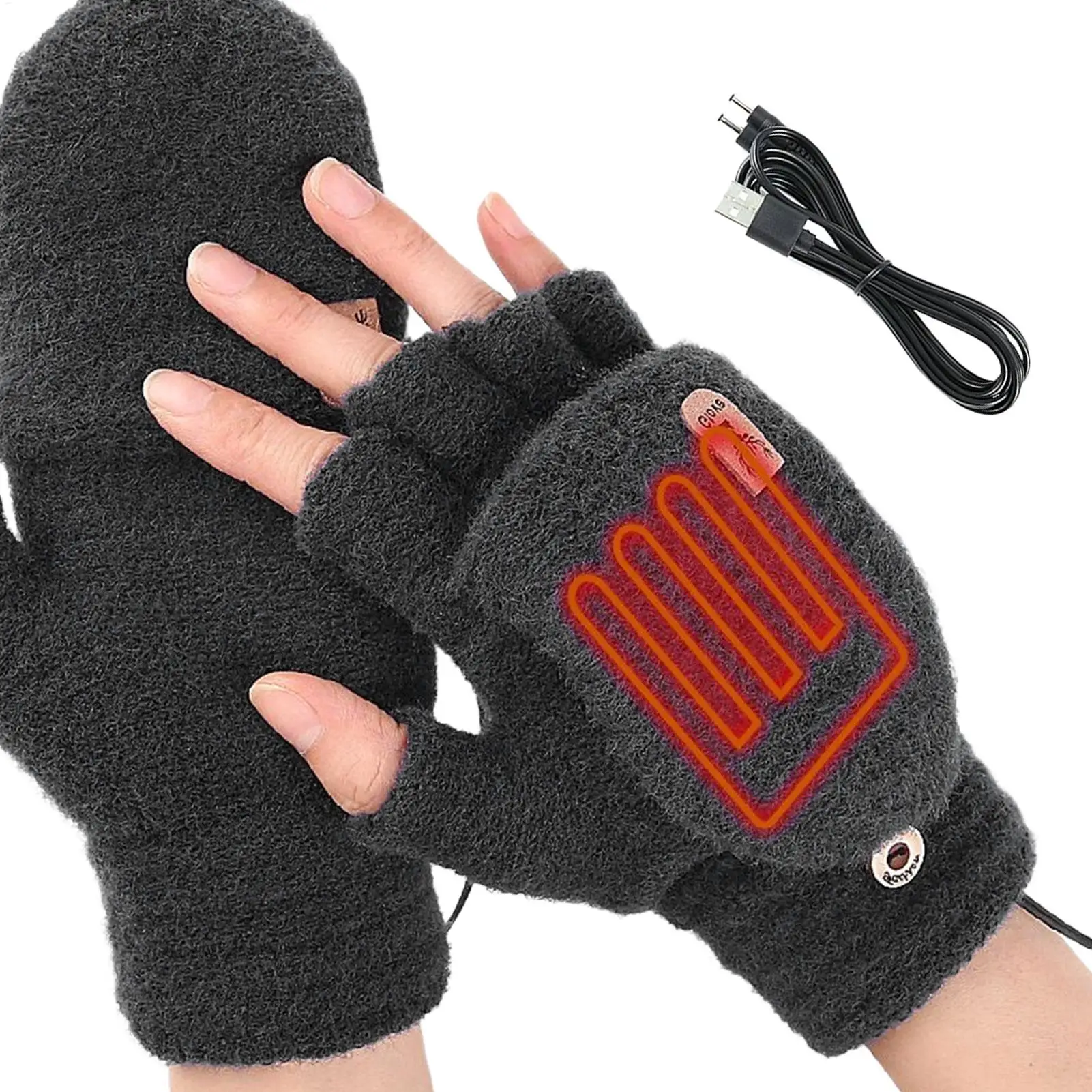 

Перчатки с подогревом для мужчин, зимние теплые варежки, 5 В, теплые варежки с USB-подогревом для зимней работы, садоводства, общежития, пешего туризма, мотоциклистов